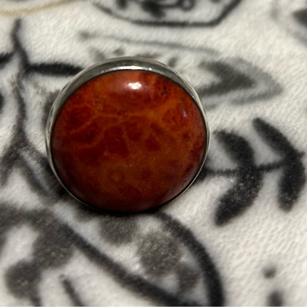 Unique Sponge Corral, Real Silver Ring - image 2